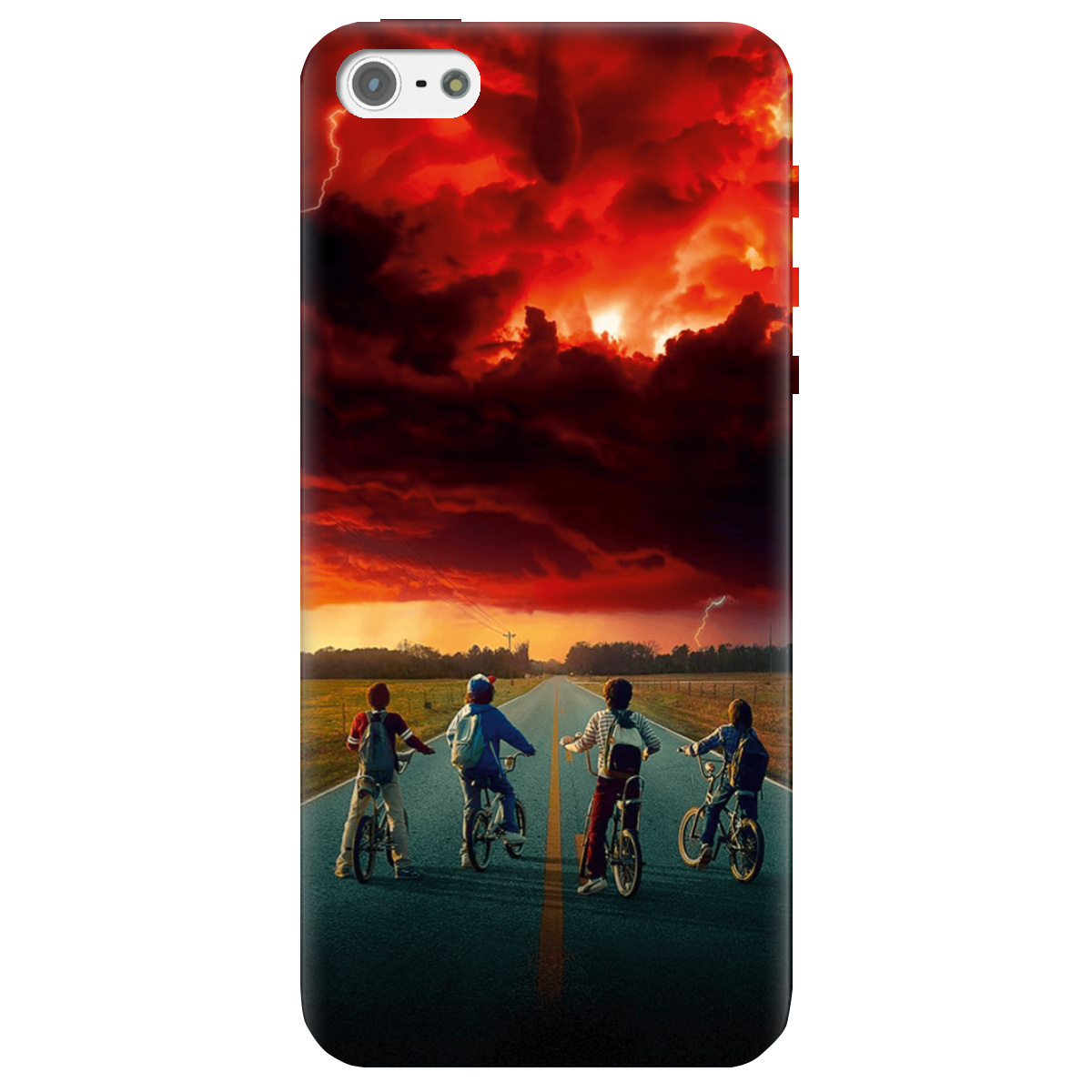 Чехол для Apple iPhone 5 / 5S прозрачный Очень странные дела Красное небо Хокинса - фото 1 - Чехлы для телефонов