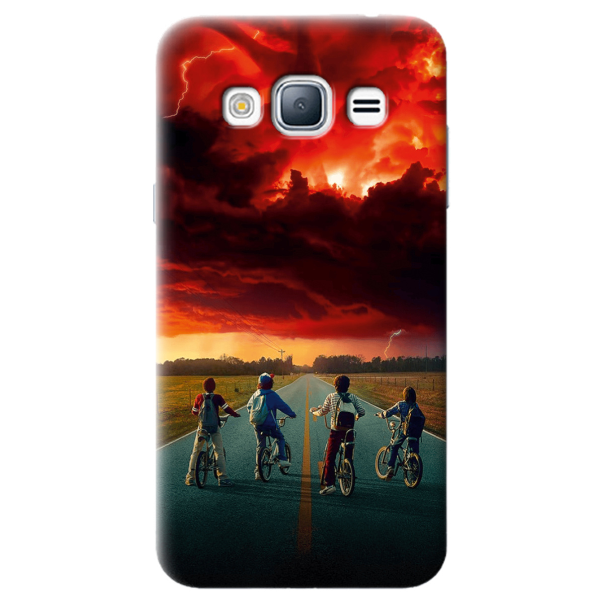 Чохол для Samsung Galaxy J3 2016 прозорий Дивні Дива Червоне небо Хокінса - фото 1 - Чохли для телефонів