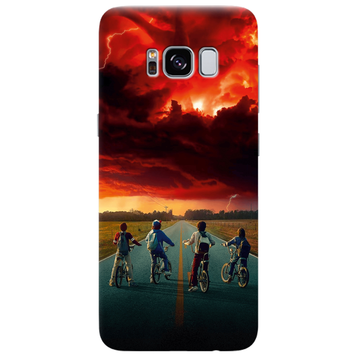 Чехол для Samsung Galaxy S8 прозрачный Очень странные дела Красное небо Хокинса - фото 1 - Чехлы для телефонов