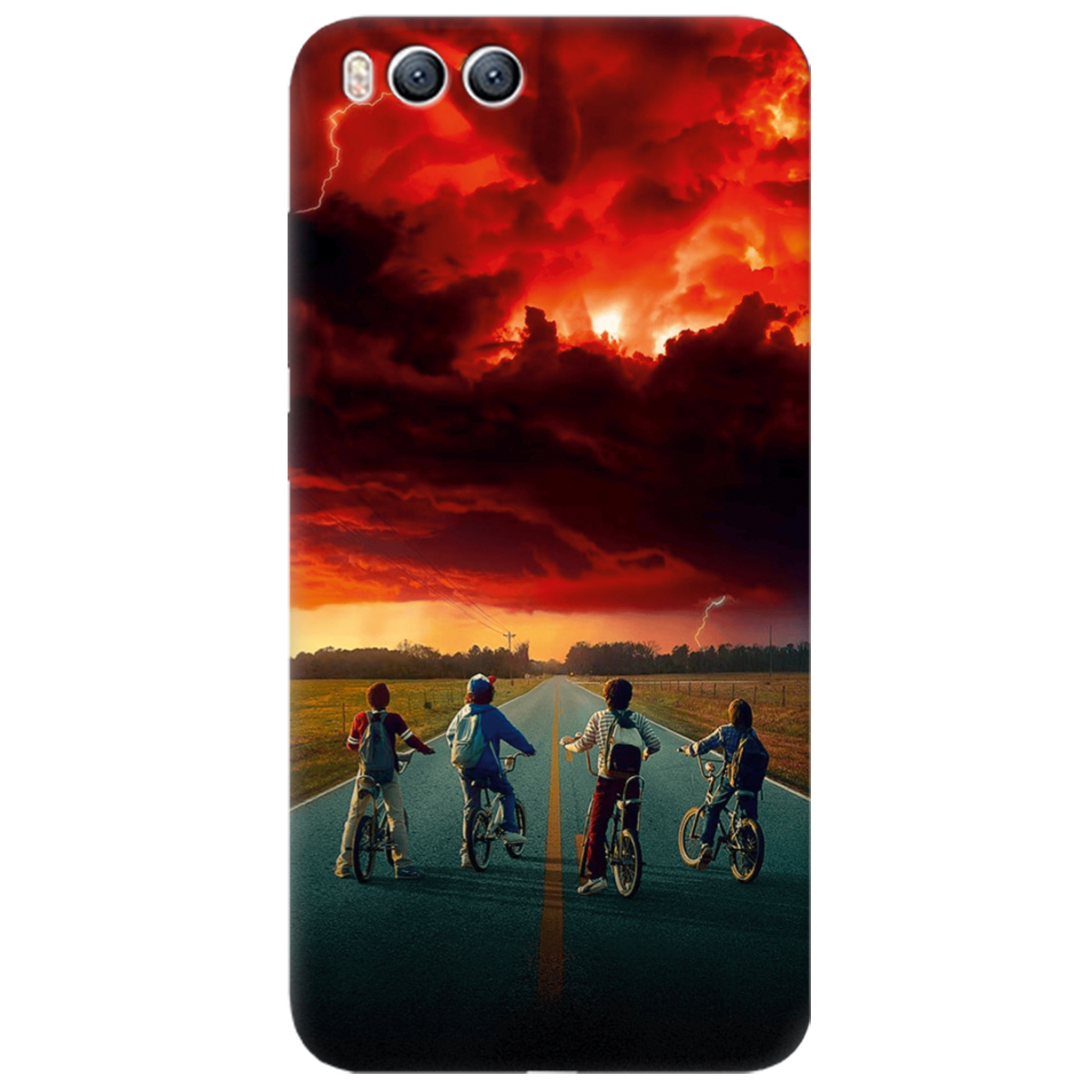 Чехол для Xiaomi Mi 6 прозрачный Очень странные дела Красное небо Хокинса - фото 1 - Чехлы для телефонов