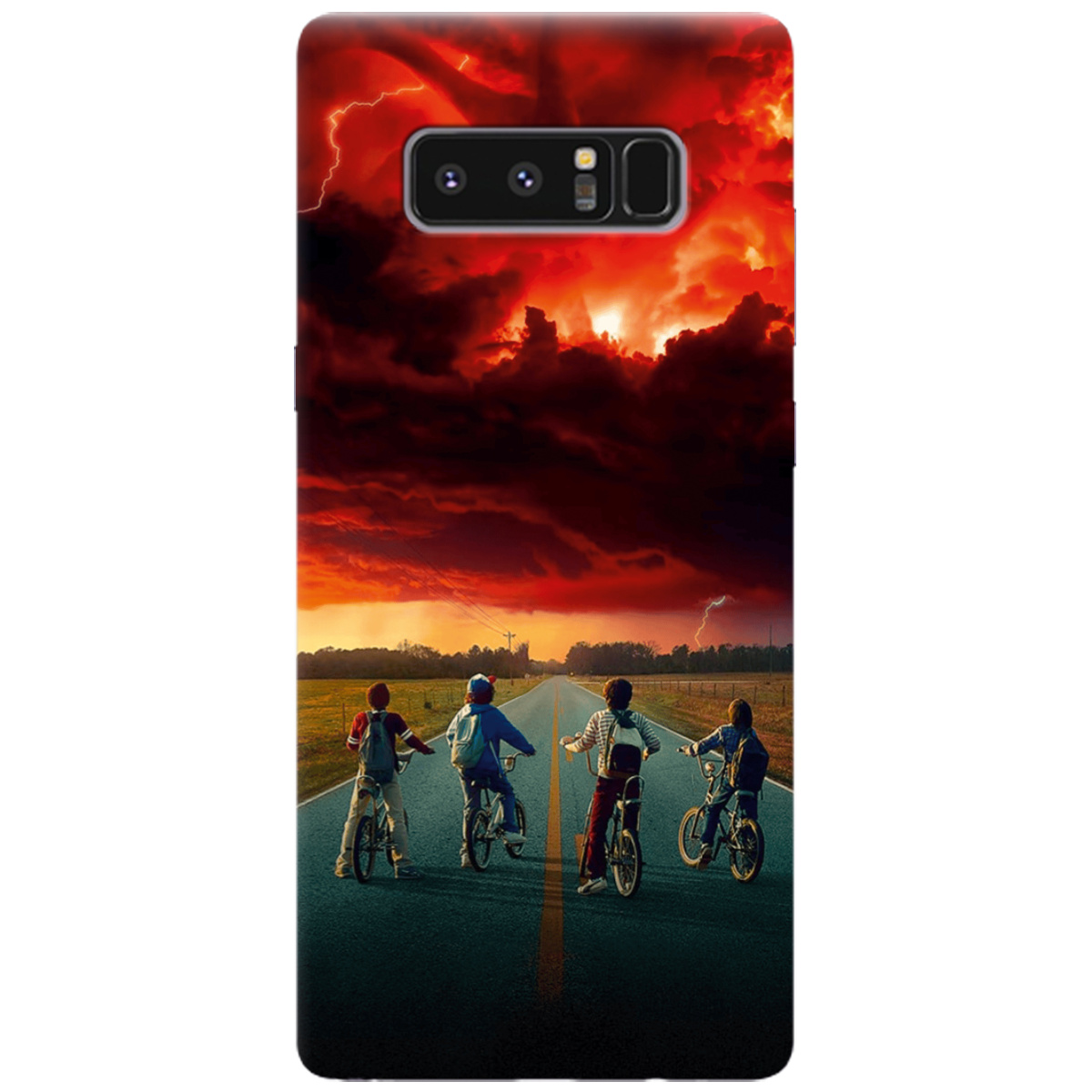 Чохол для Samsung Galaxy Note 8 прозорий Дивні Дива Червоне небо Хокінса - фото 1 - Чохли для телефонів