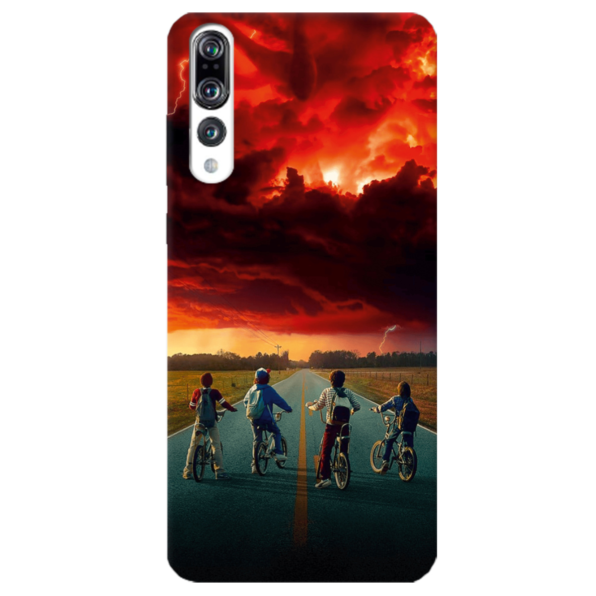 Чехол для Huawei P20 Pro прозрачный Очень странные дела Красное небо Хокинса - фото 1 - Чехлы для телефонов