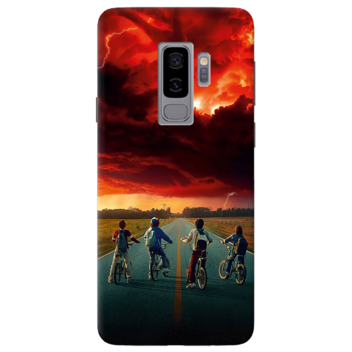 Чохол для Samsung Galaxy S9 Plus прозорий Дивні Дива Червоне небо Хокінса - фото 1 - Чохли для телефонів