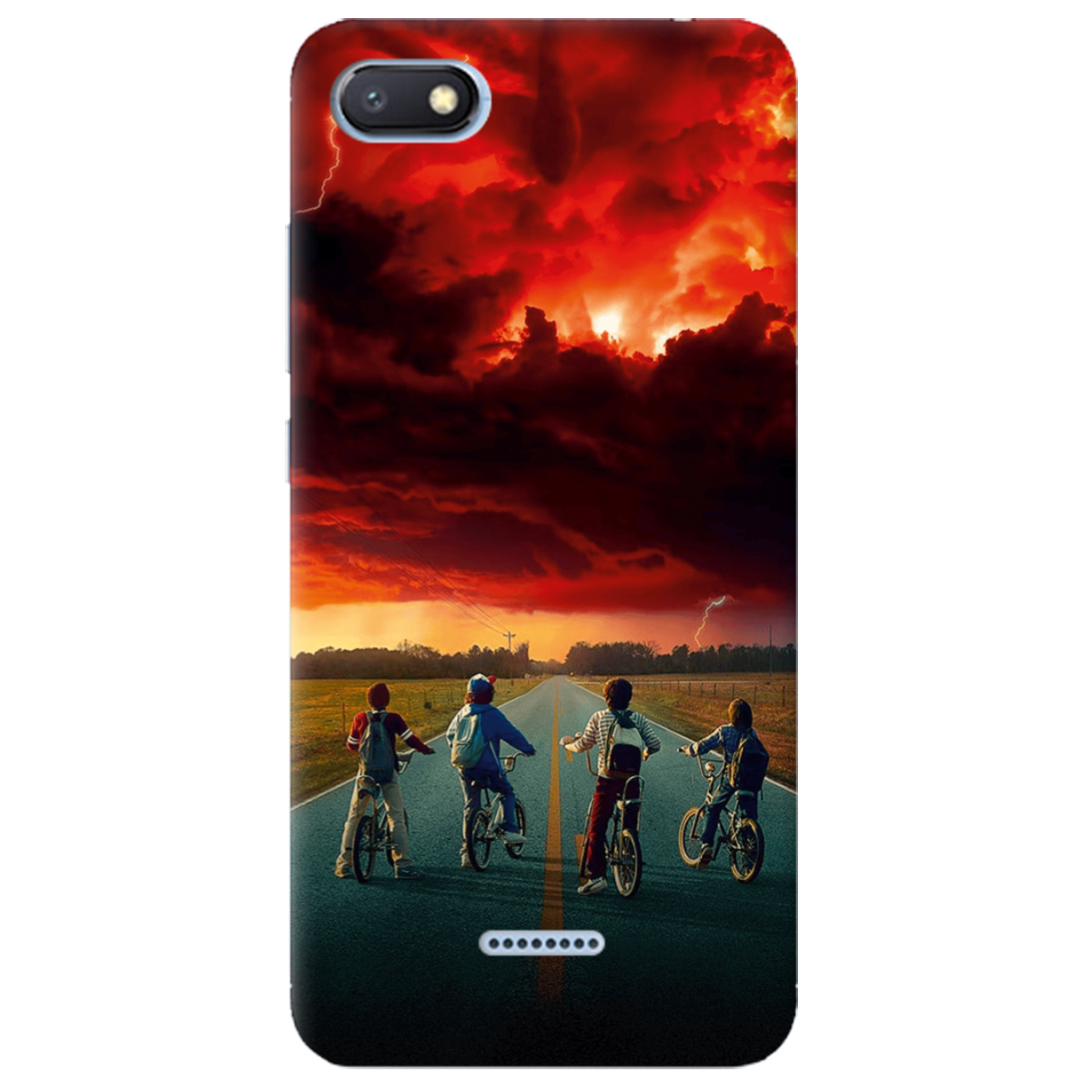 Чохол для Xiaomi Redmi 6A прозорий Дивні Дива Червоне небо Хокінса - фото 1 - Чохли для телефонів