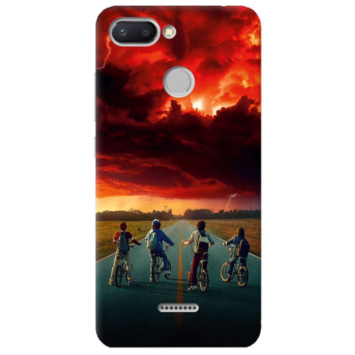 Чохол для Xiaomi Redmi 6 прозорий Дивні Дива Червоне небо Хокінса - фото 1 - Чохли для телефонів