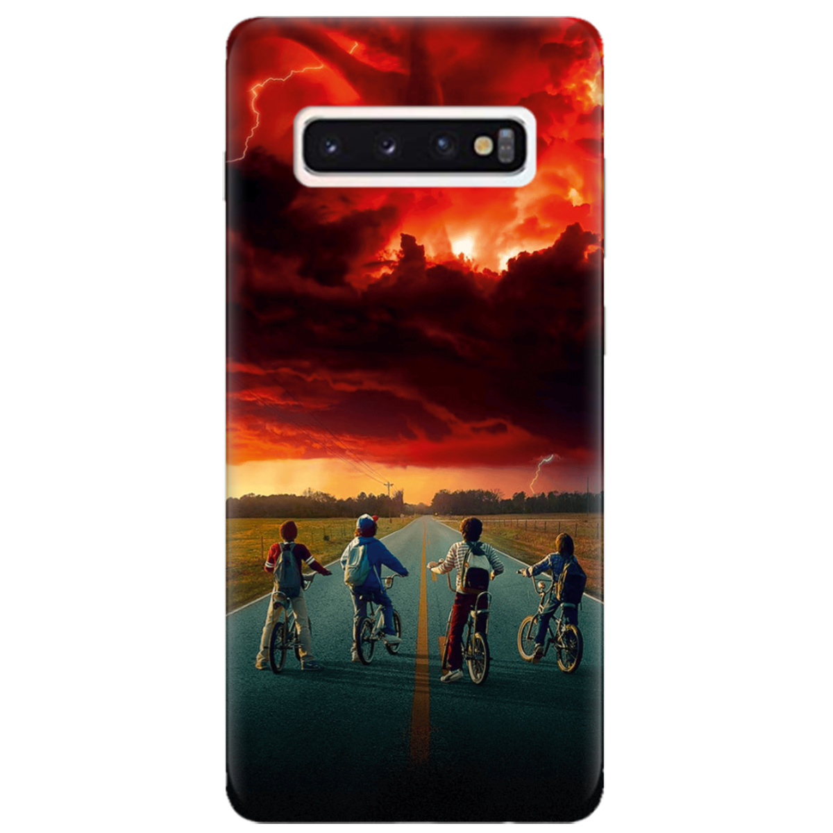 Чехол для Samsung Galaxy S10 прозрачный Очень странные дела Красное небо Хокинса - фото 1 - Чехлы для телефонов