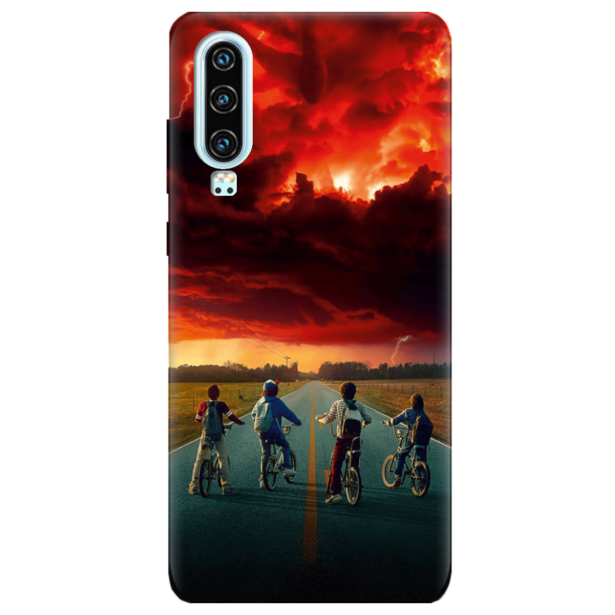 Чехол для Huawei P30 прозрачный Очень странные дела Красное небо Хокинса - фото 1 - Чехлы для телефонов