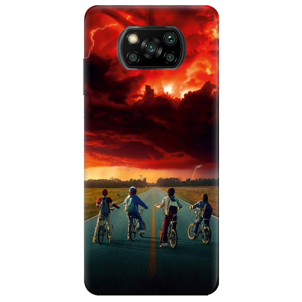 Чехол для Xiaomi Poco X3 прозрачный Очень странные дела Красное небо Хокинса - фото 1 - Чехлы для телефонов