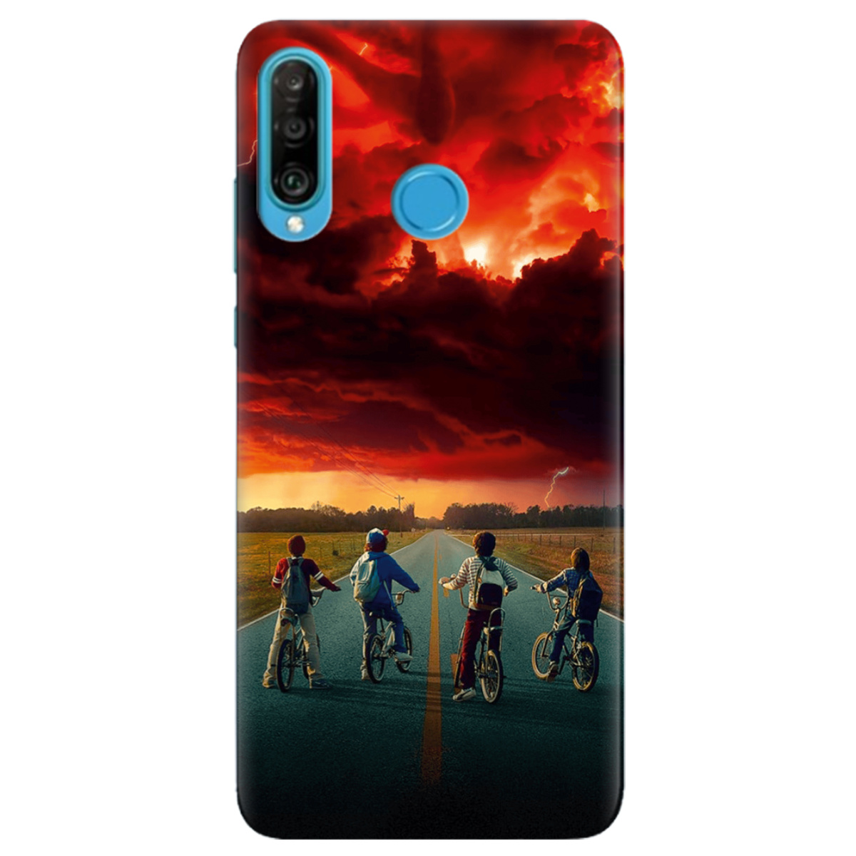 Чехол для Huawei P30 Lite прозрачный Очень странные дела Красное небо Хокинса - фото 1 - Чехлы для телефонов