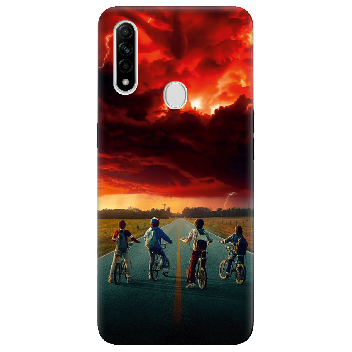 Чехол для Oppo A31 прозрачный Очень странные дела Красное небо Хокинса - фото 1 - Чехлы для телефонов