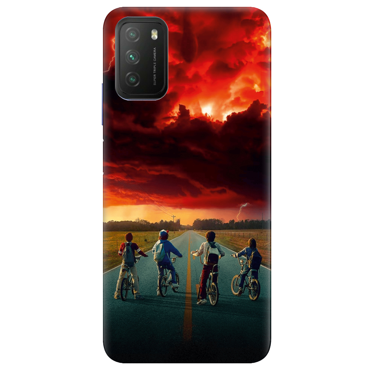 Чохол для Xiaomi Poco M3 прозорий Дивні Дива Червоне небо Хокінса - фото 1 - Чохли для телефонів