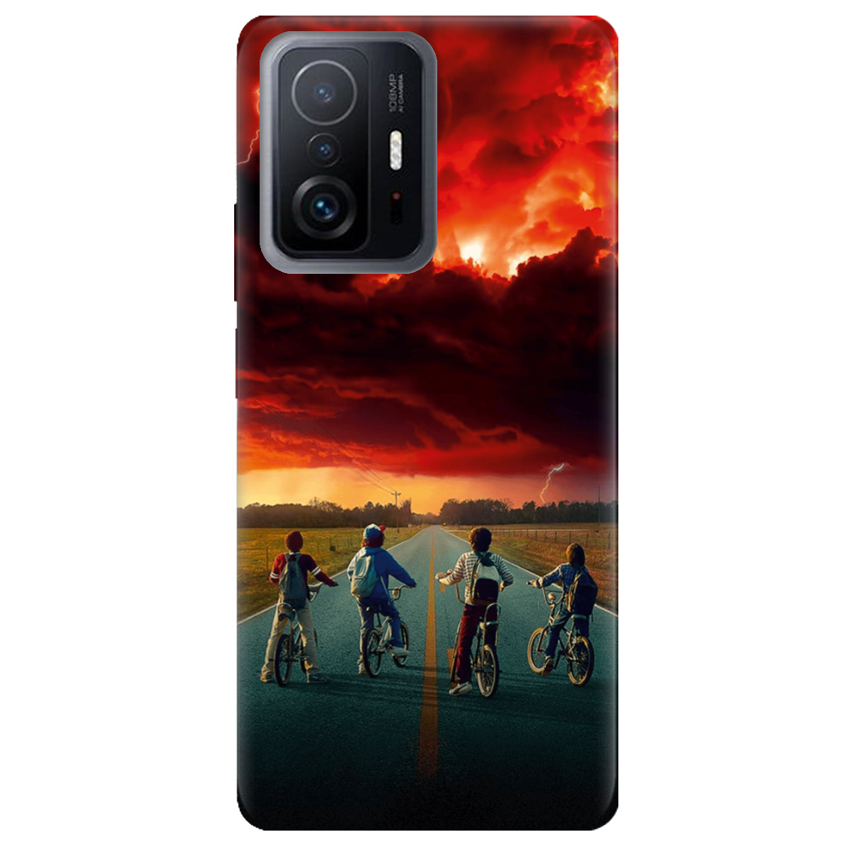 Чохол для Xiaomi 11T Pro прозорий Дивні Дива Червоне небо Хокінса - фото 1 - Чохли для телефонів