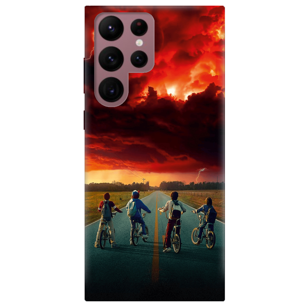 Чехол для Samsung Galaxy S22 Ultra прозрачный Очень странные дела Красное небо Хокинса - фото 1 - Чехлы для телефонов