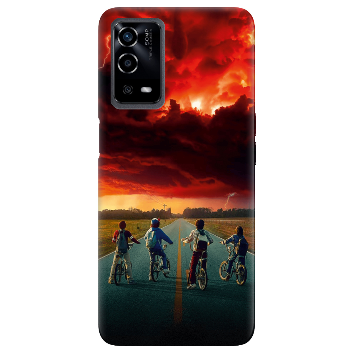 Чехол для Oppo A55 прозрачный Очень странные дела Красное небо Хокинса - фото 1 - Чехлы для телефонов