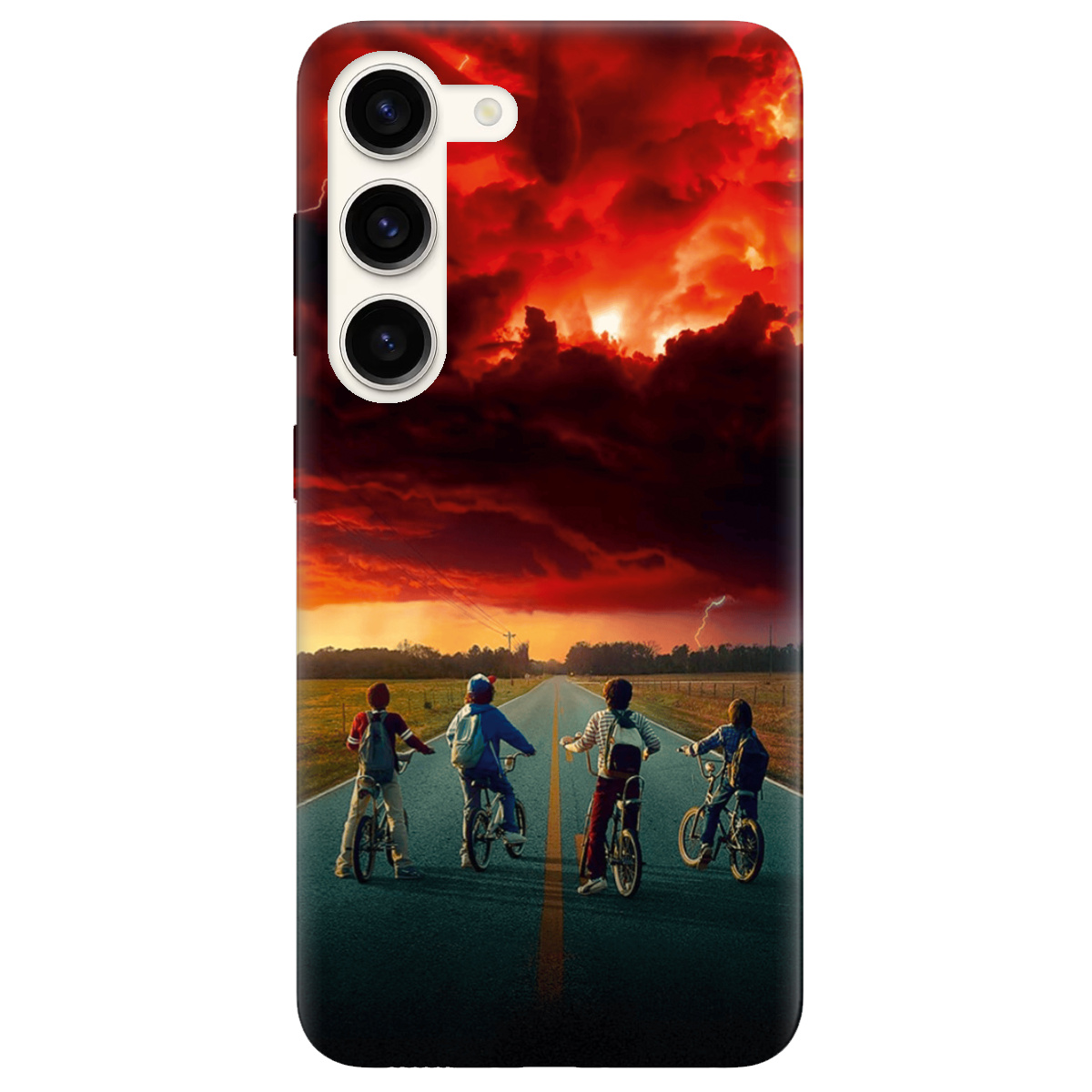 Чехол для Samsung Galaxy S23 Plus прозрачный Очень странные дела Красное небо Хокинса - фото 1 - Чехлы для телефонов