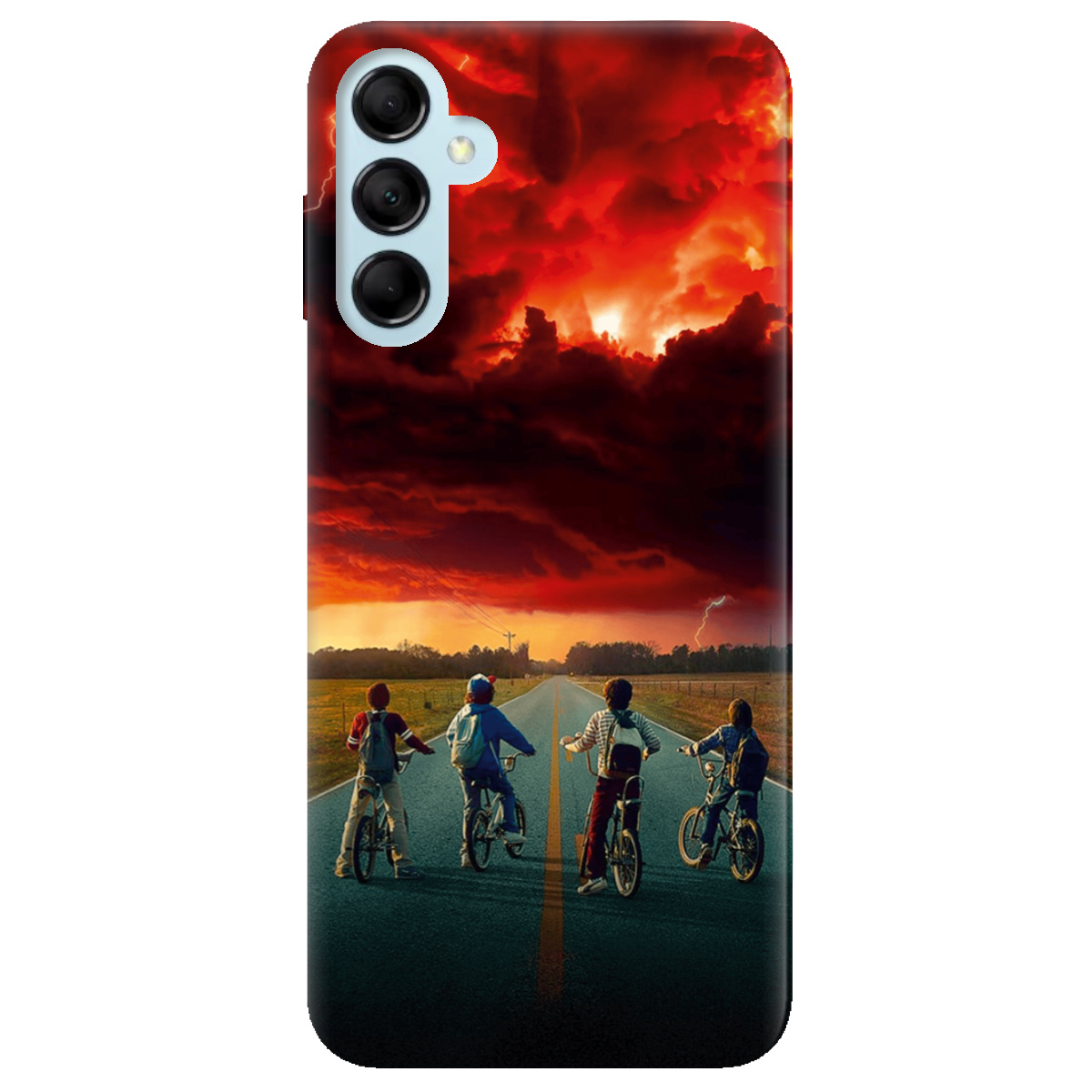 Чехол для Samsung Galaxy M14 5G прозрачный Очень странные дела Красное небо Хокинса - фото 1 - Чехлы для телефонов