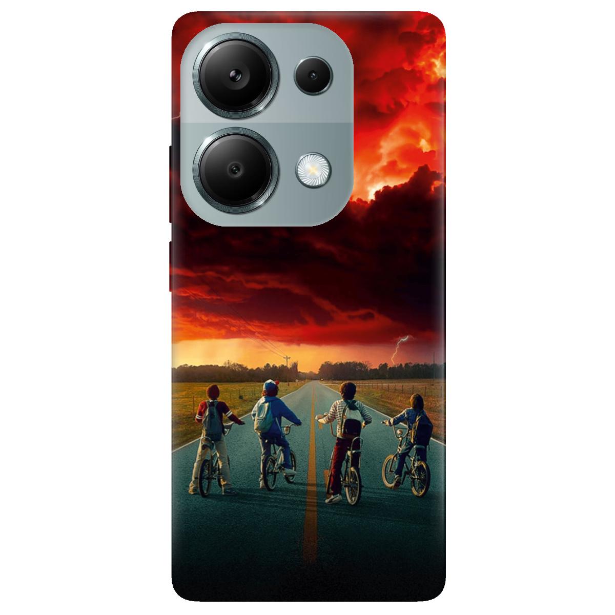 Чохол для Xiaomi Poco M6 Pro 4G прозорий Дивні Дива Червоне небо Хокінса - фото 1 - Чохли для телефонів