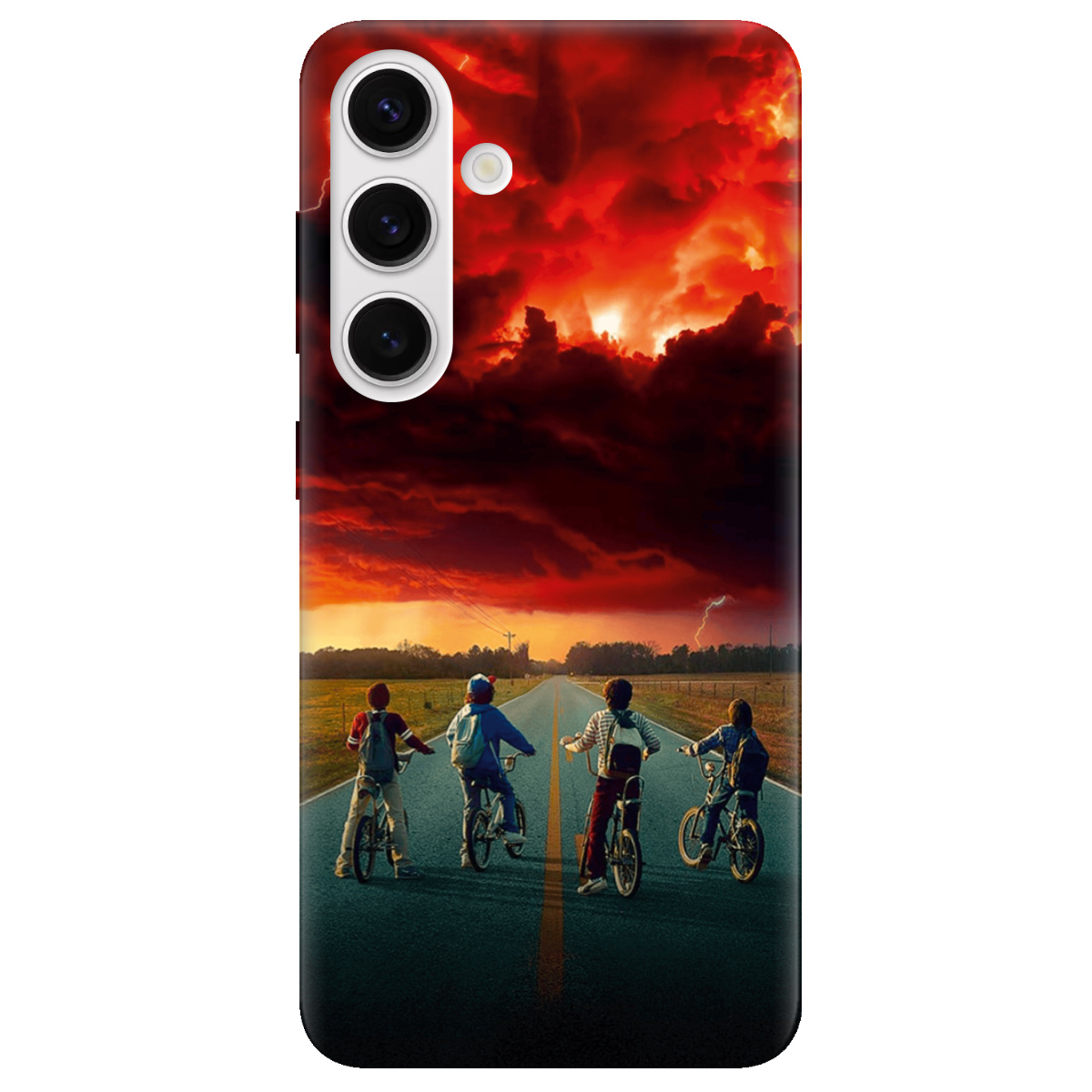 Чехол для Samsung Galaxy S25 Plus прозрачный Очень странные дела Красное небо Хокинса - фото 1 - Чехлы для телефонов