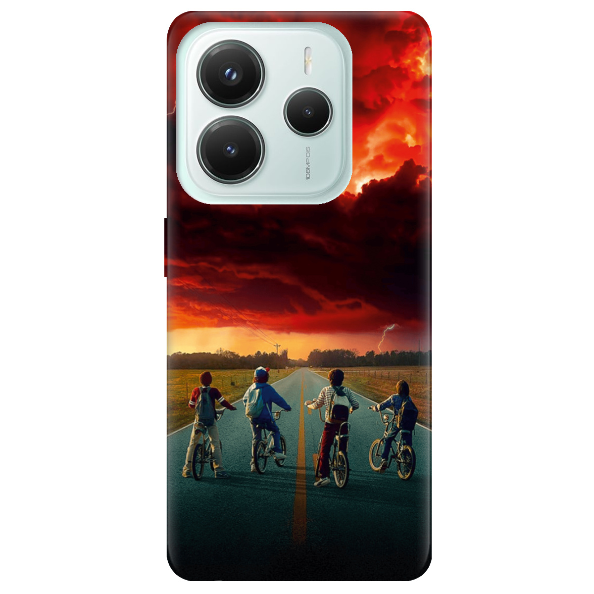 Чехол для Xiaomi Redmi Note 14 5G прозрачный Очень странные дела Красное небо Хокинса - фото 1 - Чехлы для телефонов