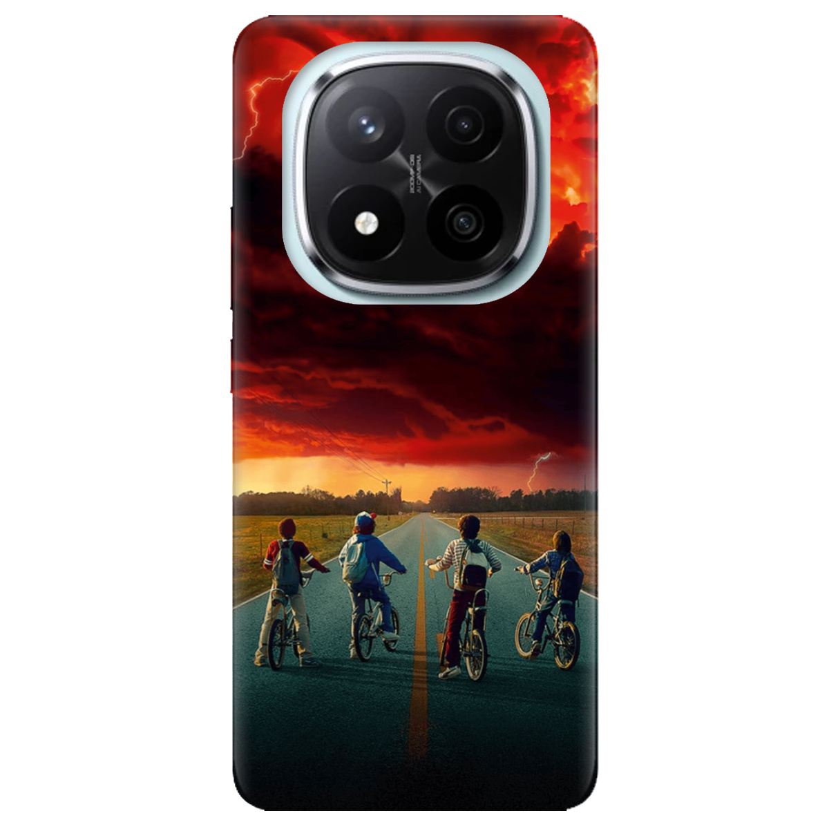 Чехол для Xiaomi Redmi Note 14 Pro + 5G прозрачный Очень странные дела Красное небо Хокинса - фото 1 - Чехлы для телефонов