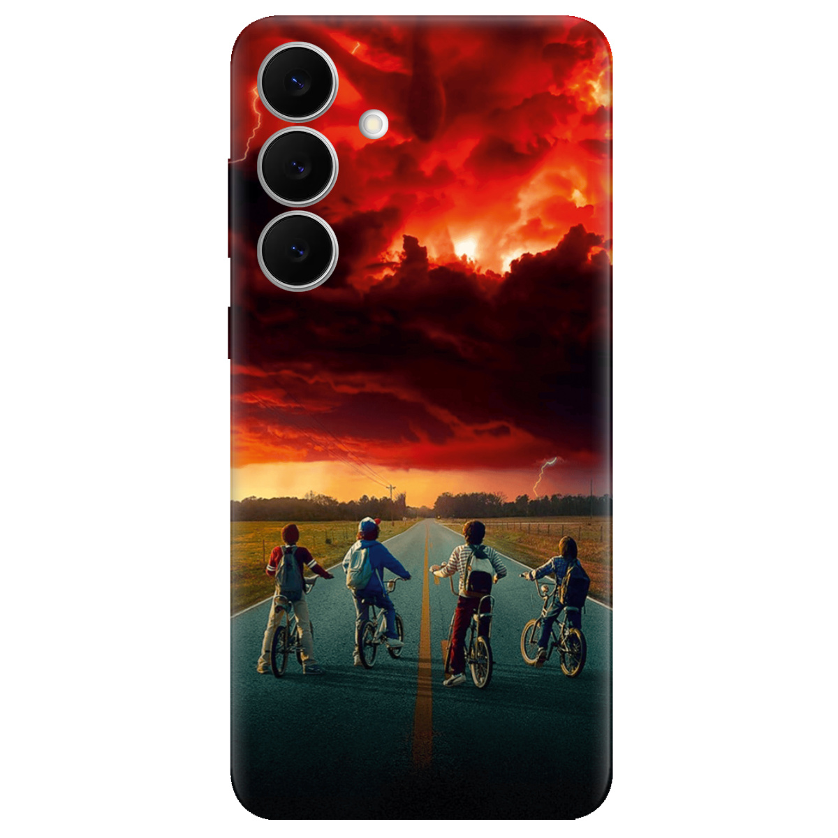 Чохол для Samsung Galaxy S25 FE прозорий Дивні Дива Червоне небо Хокінса - фото 1 - Чохли для телефонів