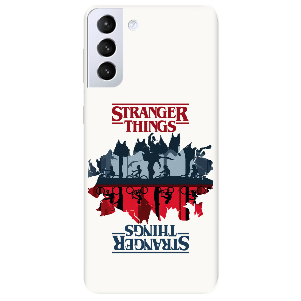 Чехол для Samsung Galaxy S21 белый матовый soft touch Очень странные дела Зеркальный мир - фото 1 - Чехлы для телефонов