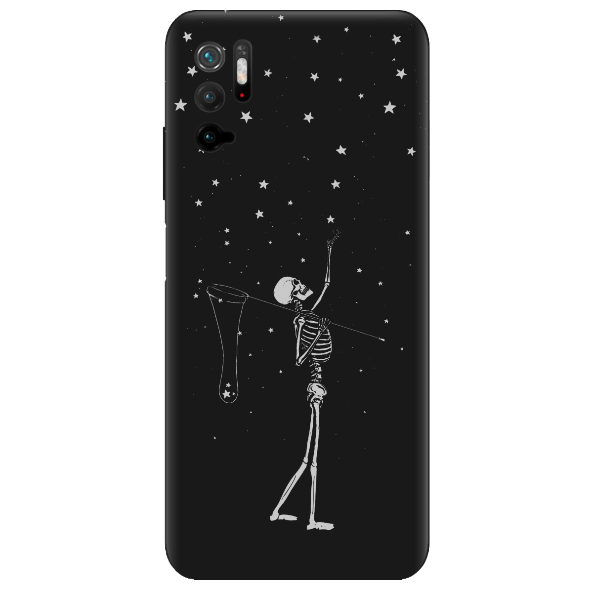 Чехол для Xiaomi Poco M3 Pro черный матовый soft touch Stars night - фото 1 - Чехлы для телефонов