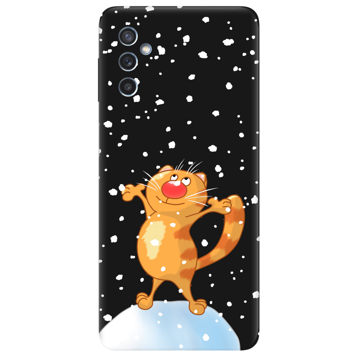 Чехол для Samsung Galaxy M52 черный матовый soft touch Be Happy - фото 1 - Чехлы для телефонов