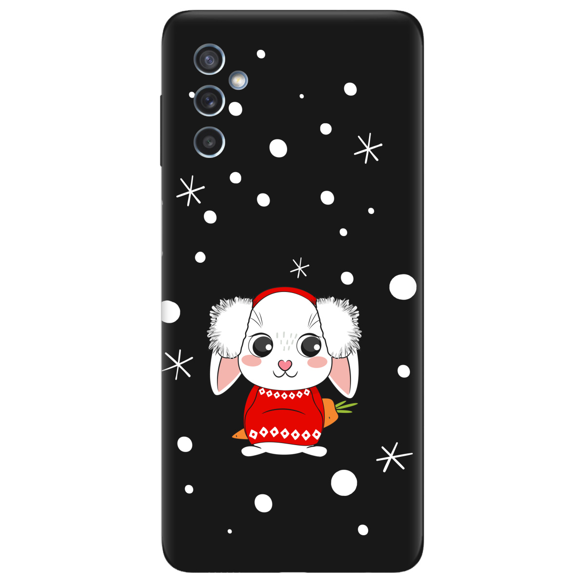 Чехол для Samsung Galaxy M52 черный матовый soft touch My bunny - фото 1 - Чехлы для телефонов