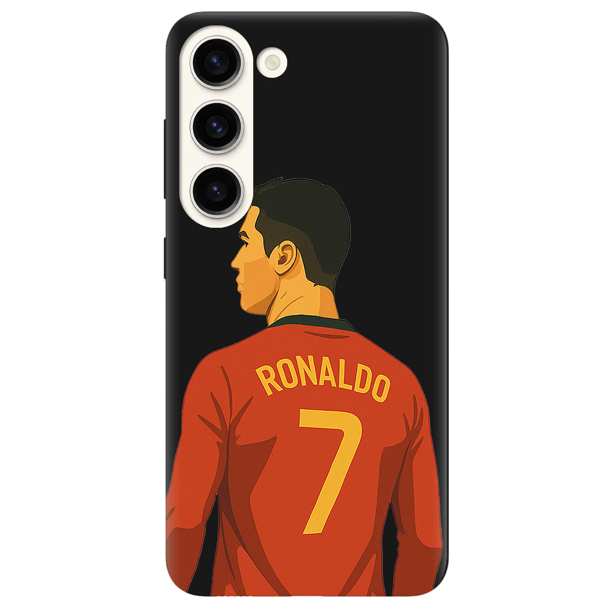 Чохол для Samsung Galaxy S23 чорний матовий soft touch Ronaldo - фото 1 - Чохли для телефонів