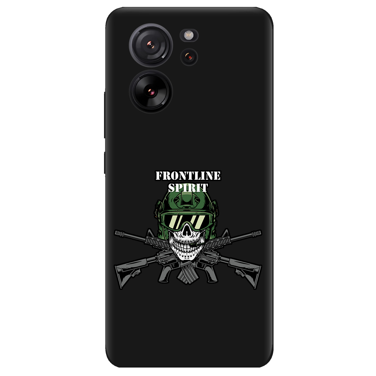 Чехол для Xiaomi 13T черный матовый soft touch Дух фронту - фото 1 - Чехлы для телефонов