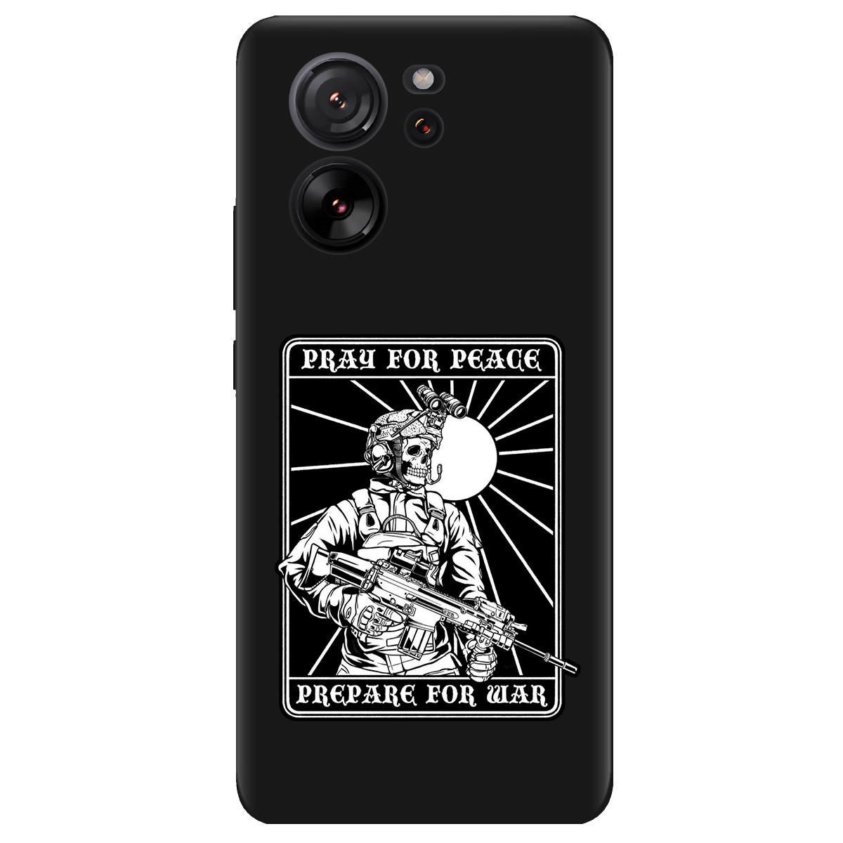 Чохол для Xiaomi 13T Pro чорний матовий soft touch Моліться за мир - фото 1 - Чохли для телефонів