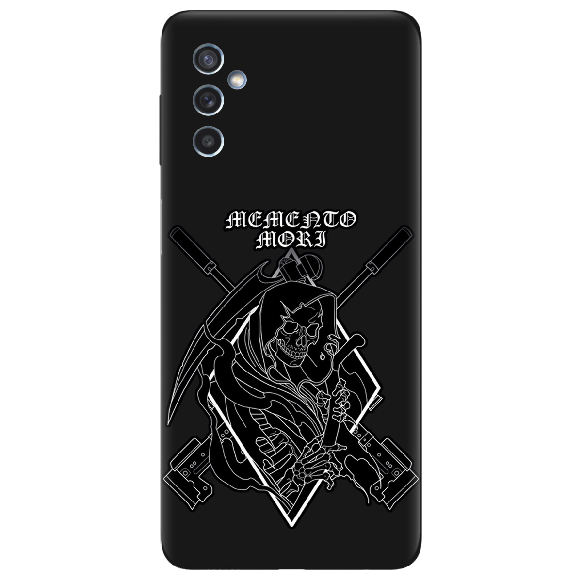 Чехол для Samsung Galaxy M52 черный матовый soft touch Пам'ятай про смерть - фото 1 - Чехлы для телефонов