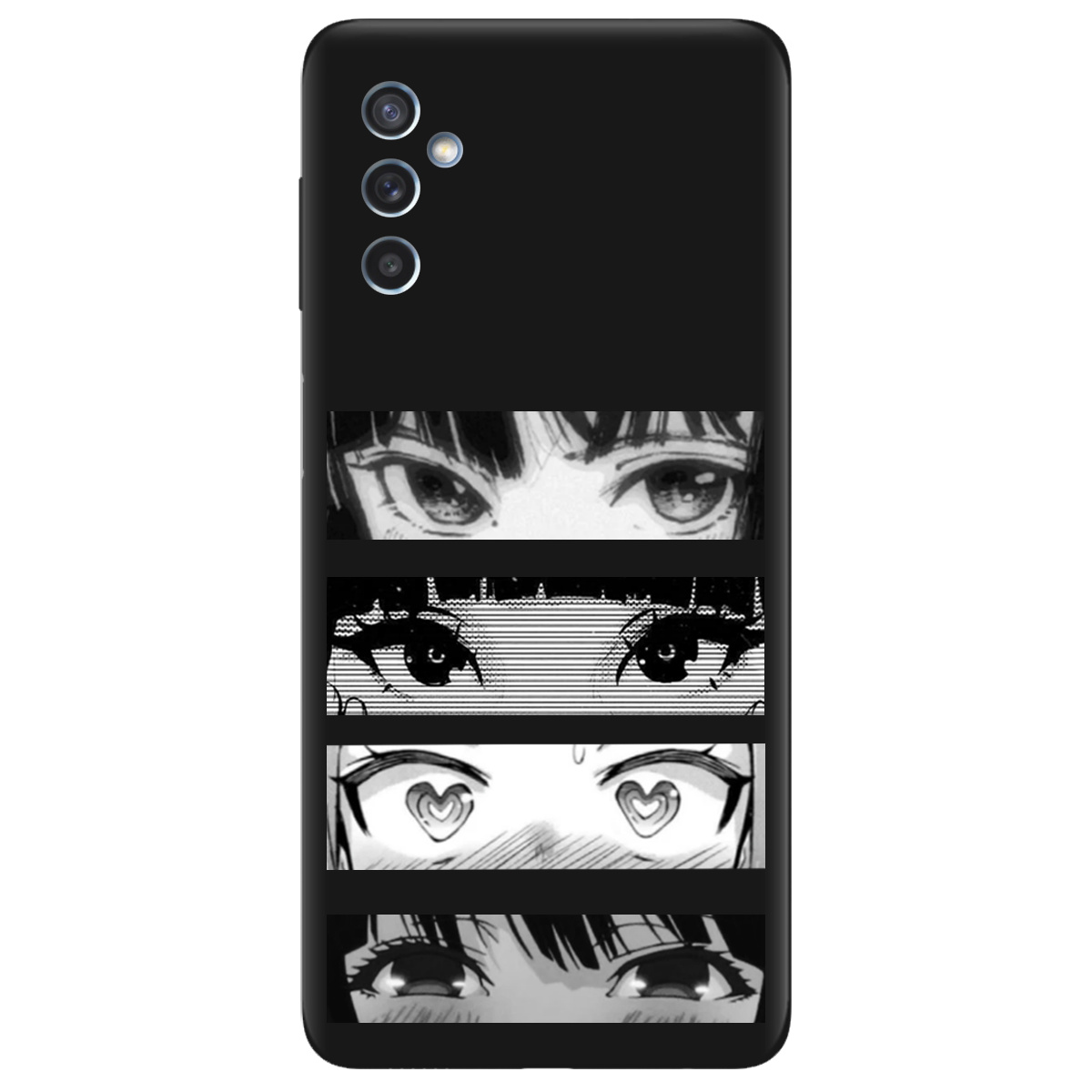 Чехол для Samsung Galaxy M52 черный матовый soft touch Закохані очі - фото 1 - Чехлы для телефонов