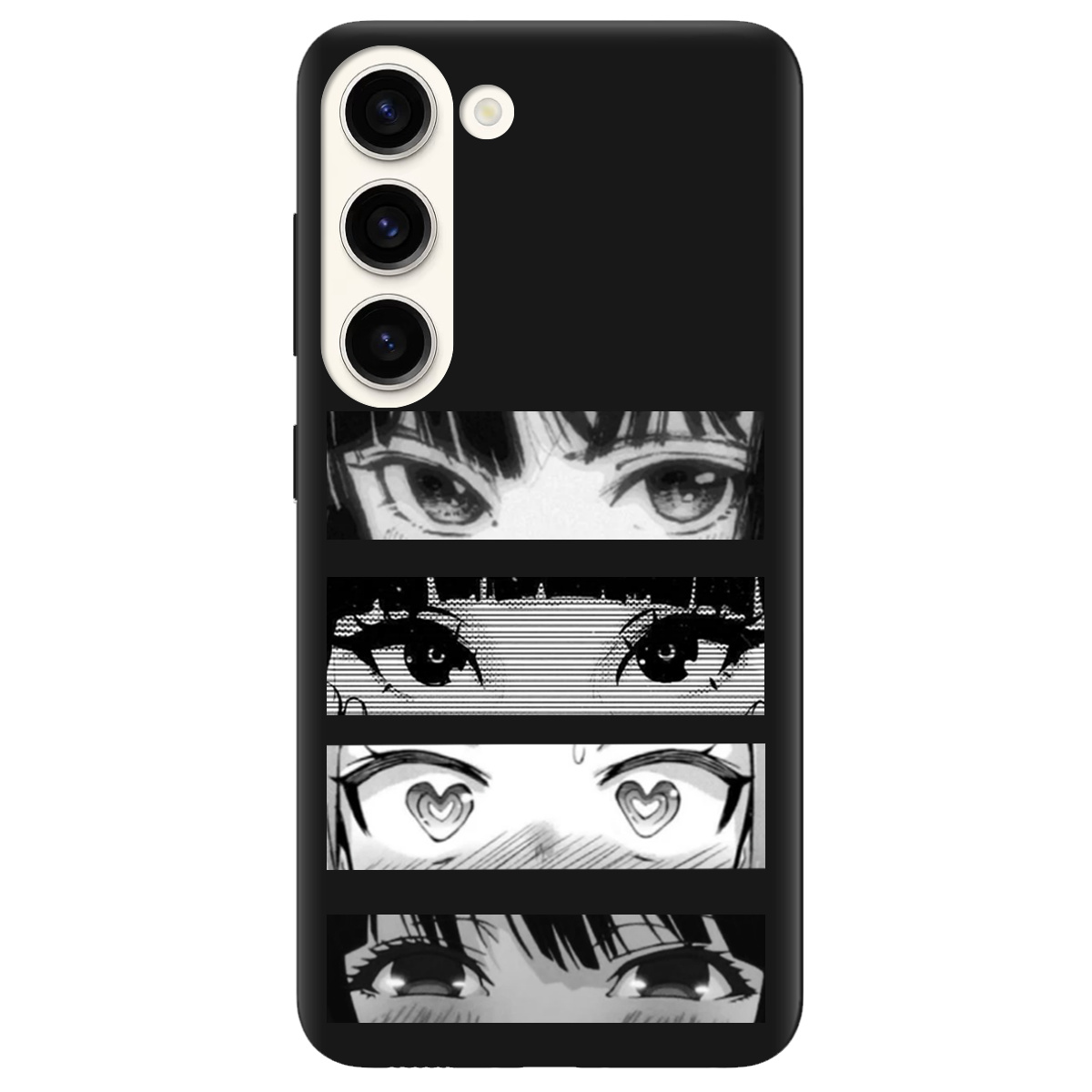 Чохол для Samsung Galaxy S23 чорний матовий soft touch Закохані очі - фото 1 - Чохли для телефонів