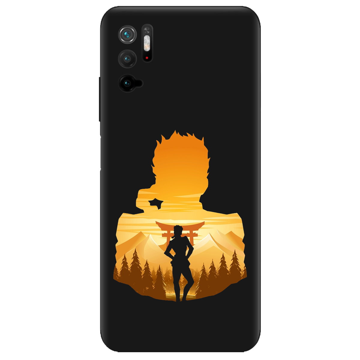 Чехол для Xiaomi Poco M3 Pro черный матовый soft touch JoJo Giorno Giovanna - фото 1 - Чехлы для телефонов