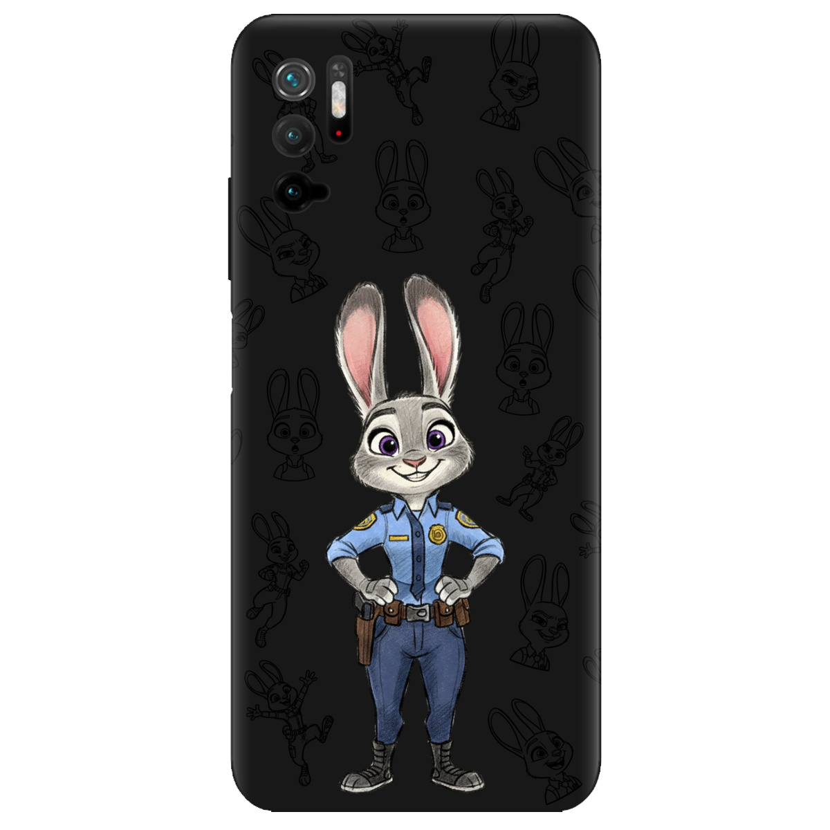 Чохол для Xiaomi Redmi Note 10 5G чорний матовий soft touch Зоотрополіс Джуді Judy - фото 1 - Чохли для телефонів