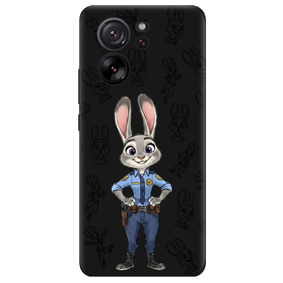 Чехол для Xiaomi 13T черный матовый soft touch Зоотрополис Джуди Judy - фото 1 - Чехлы для телефонов