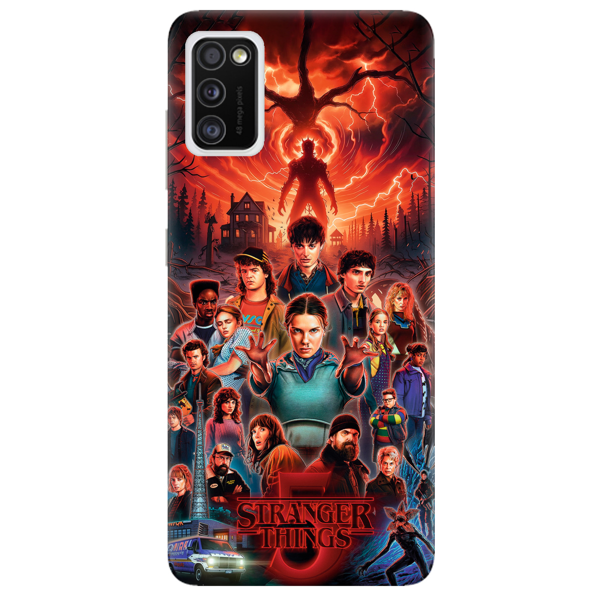 Чехол для Samsung Galaxy A41 прозрачный Очень странные дела 5, Последняя битва - фото 1 - Чехлы для телефонов