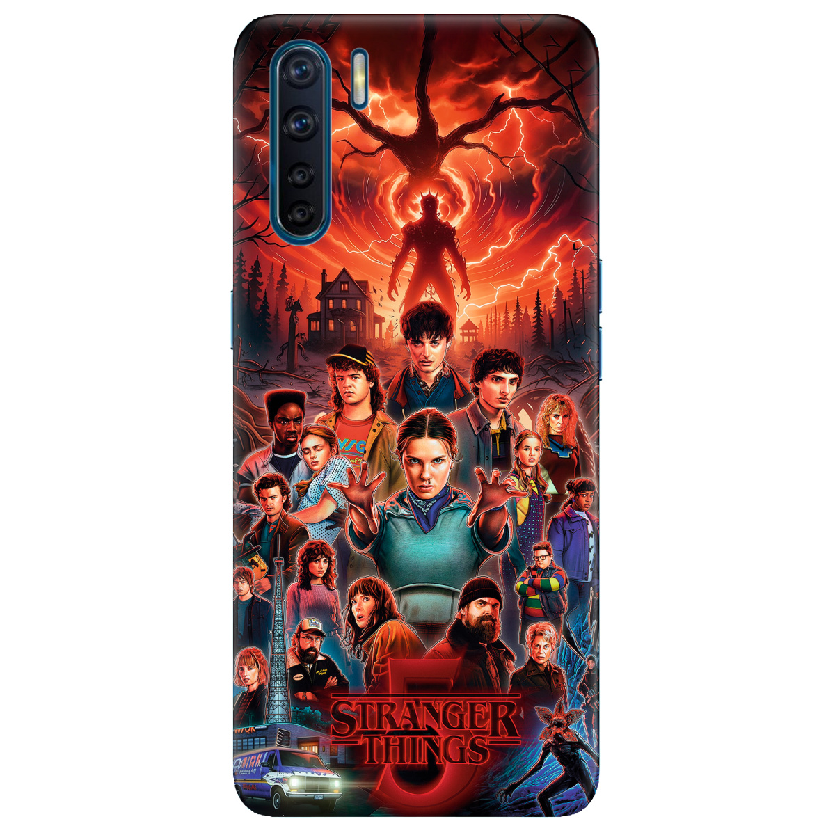 Чехол для Oppo A91 прозрачный Очень странные дела 5, Последняя битва - фото 1 - Чехлы для телефонов