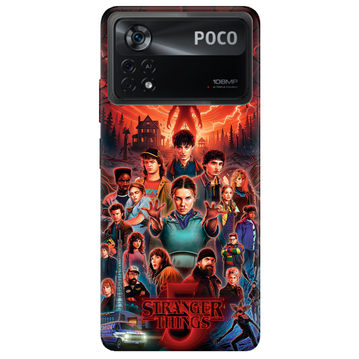 Чехол для Xiaomi Poco X4 Pro 5G прозрачный Очень странные дела 5, Последняя битва - фото 1 - Чехлы для телефонов