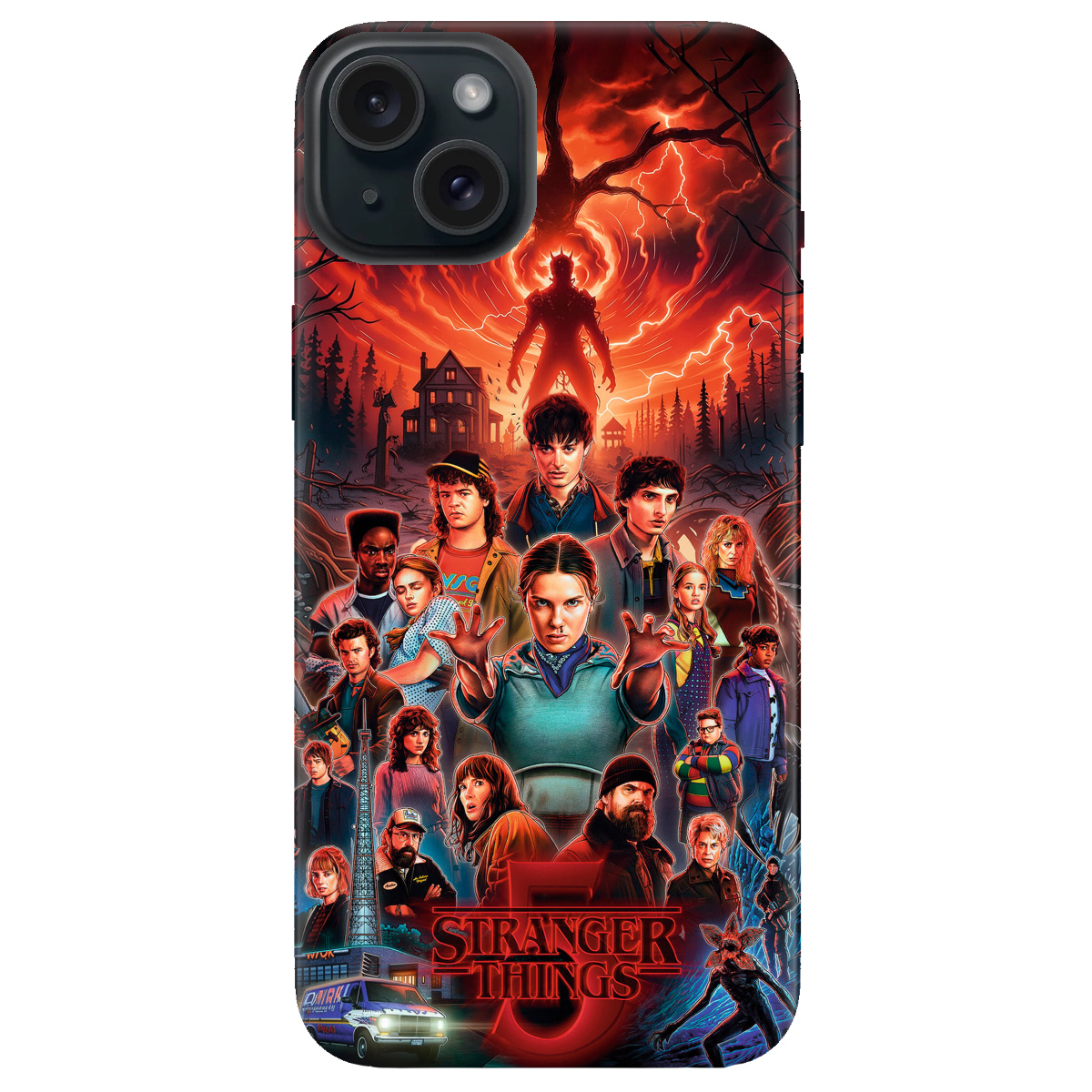 Чехол для Apple iPhone 15 прозрачный Очень странные дела 5, Последняя битва - фото 1 - Чехлы для телефонов