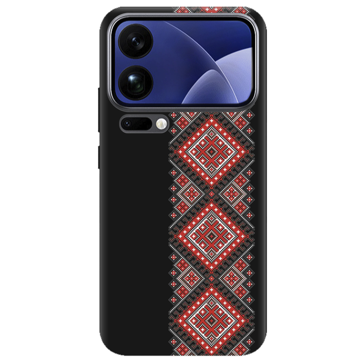 Чехол для Xiaomi 17 Pro Max черный матовый soft touch Вишиванка - фото 1 - Чехлы для телефонов