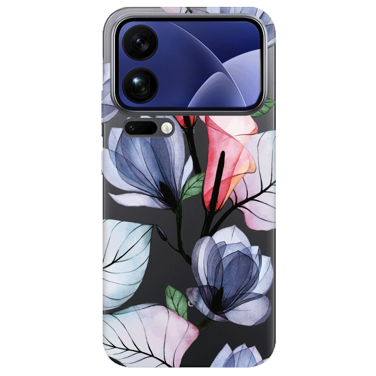 Чехол для Xiaomi 17 Pro прозрачный Tropical flowers - фото 1 - Чехлы для телефонов