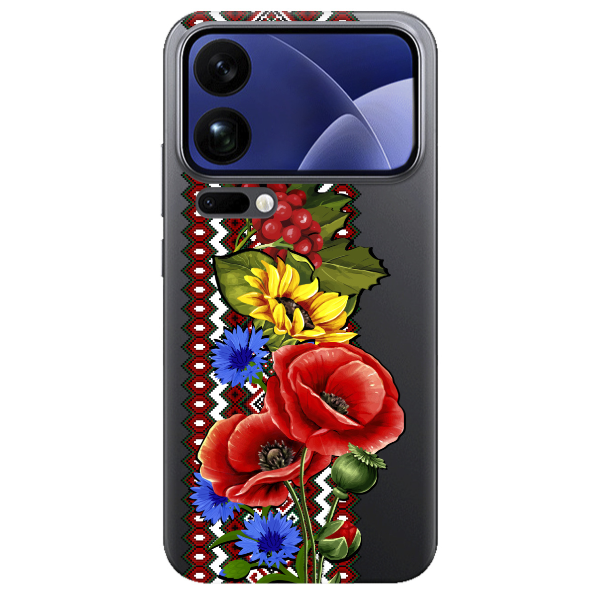 Чохол для Xiaomi 17 Pro прозорий Ukraine ornament - фото 1 - Чохли для телефонів