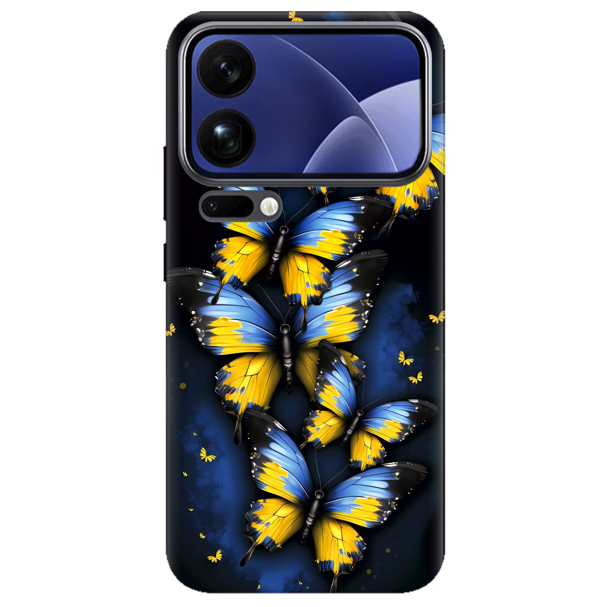 Чехол для Xiaomi 17 Pro прозрачный Метелики - фото 1 - Чехлы для телефонов