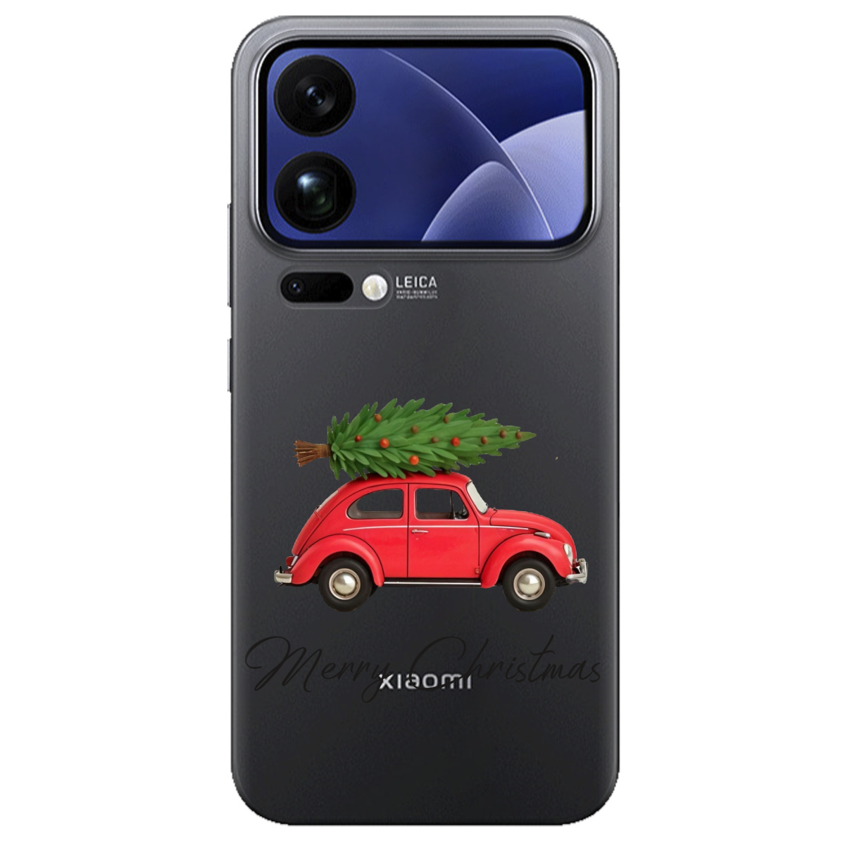Чехол для Xiaomi 17 Pro прозрачный Christmas on Wheels - фото 1 - Чехлы для телефонов