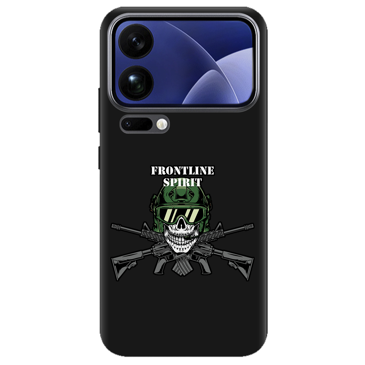 Чехол для Xiaomi 17 Pro черный матовый soft touch Дух фронту - фото 1 - Чехлы для телефонов