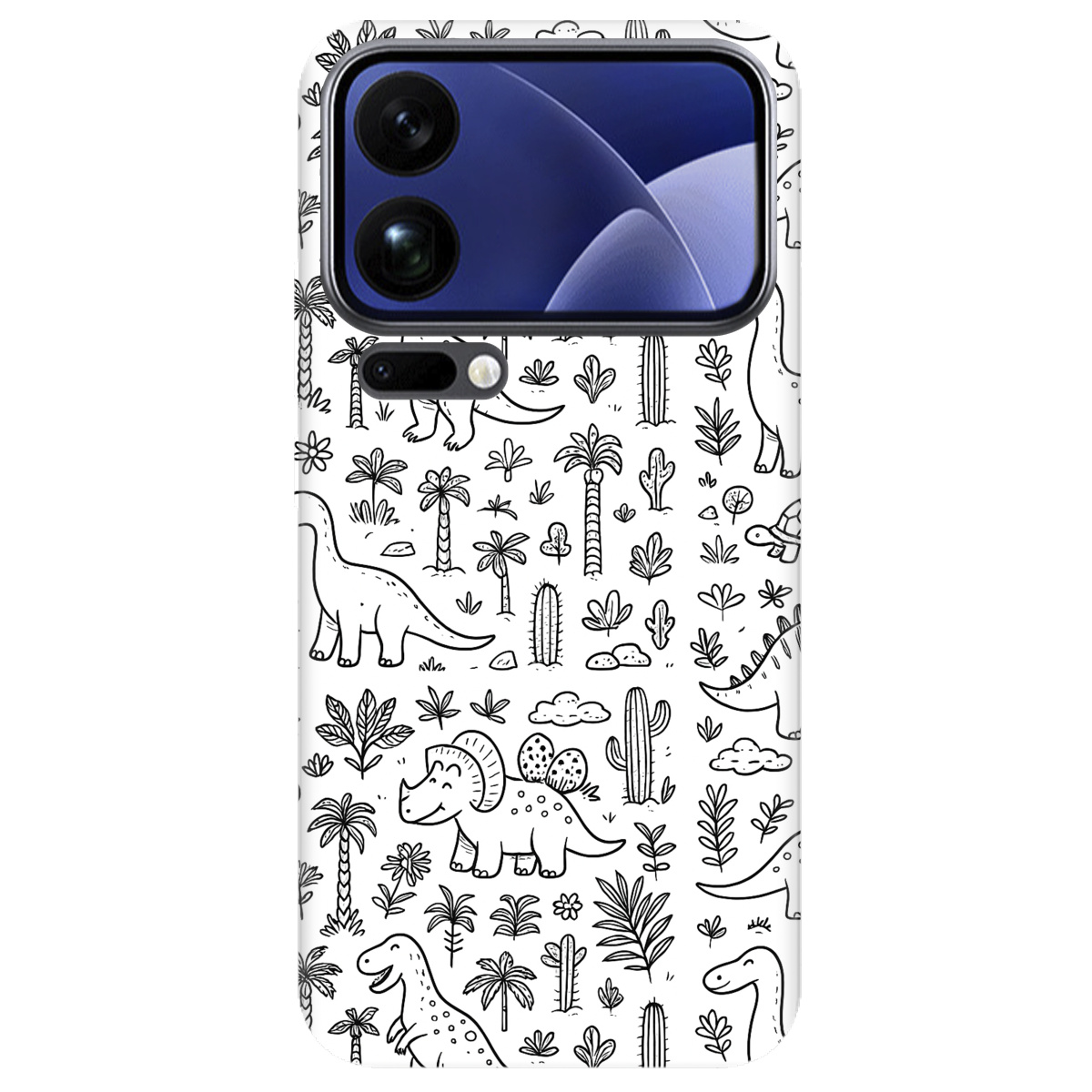 Чехол для Xiaomi 17 Pro прозрачный Милые динозавры - фото 1 - Чехлы для телефонов