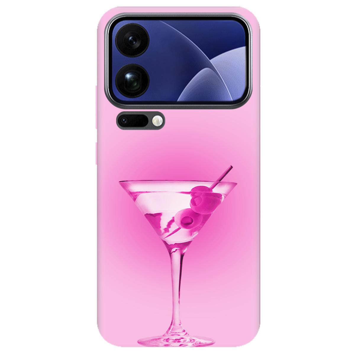 Чехол для Xiaomi 17 Pro прозрачный Розовое мартини - фото 1 - Чехлы для телефонов